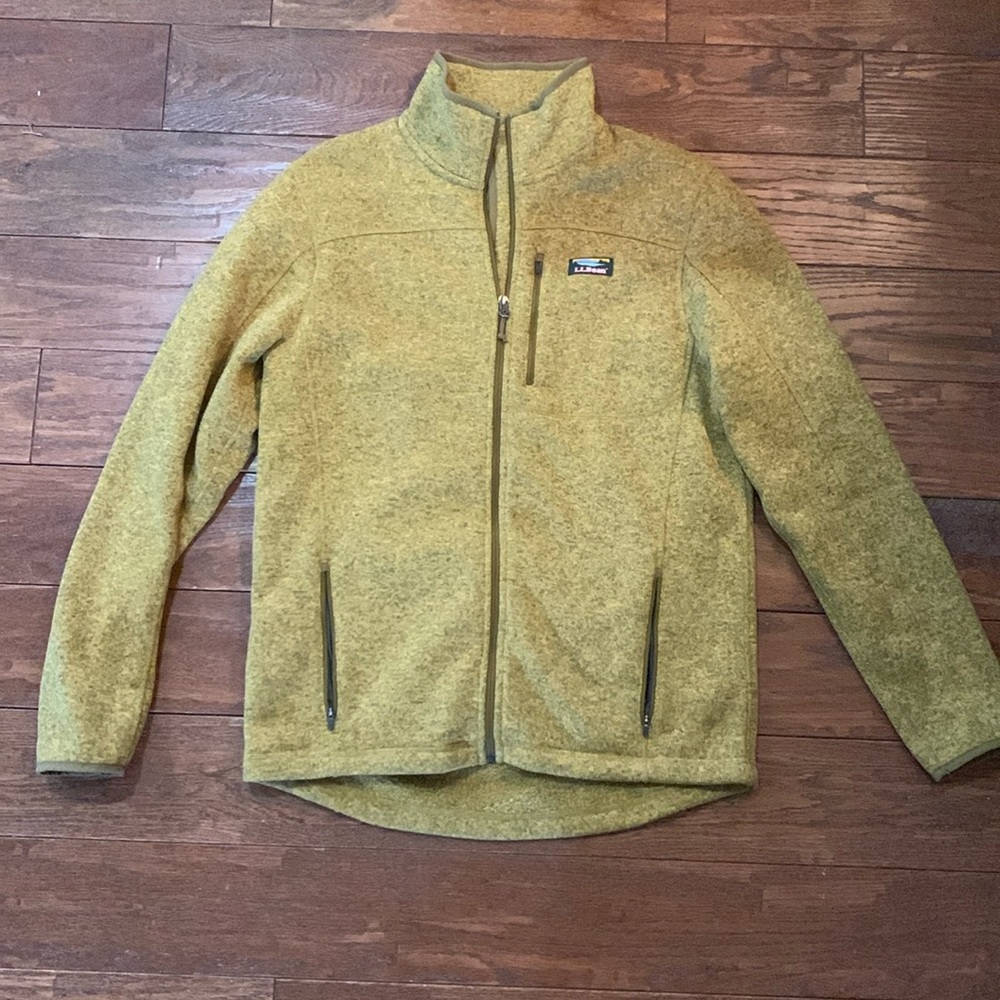 LL Bean Slightly Fitted Full Zip Sweater Fleece Jacket Mens Sz M Tall